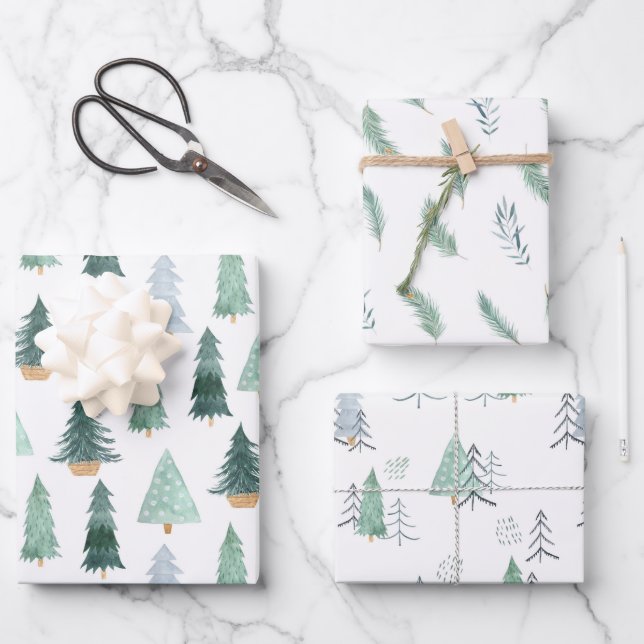 Feuille de papier d'emballage - Motifs de Noël (Recto)