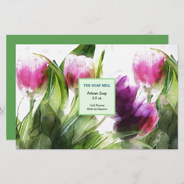 Feuille de papier d'enveloppement de savon artisan (Devant / Derrière)