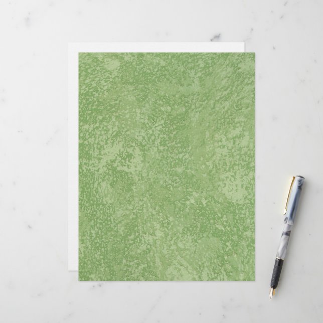 Feuille de papier finition fausse verte Marmorino (Devant/Arrière en situation)