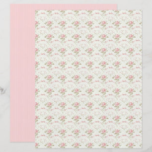 Feuille de papier floral Rose Coquette Vintage