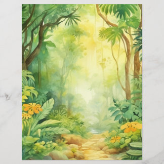 Feuille de papier Forêt Enchantée Jungle Merveille