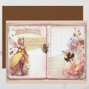 Feuille de papier journal de l'abeille à miel vint