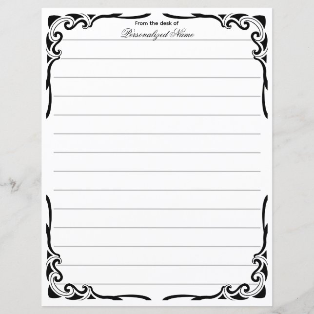 Feuille de papier ligné de danse ornementale (Devant)