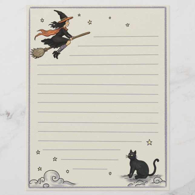 Feuille de papier lignée Vol Enchanté 8,5" x 11" (Devant)