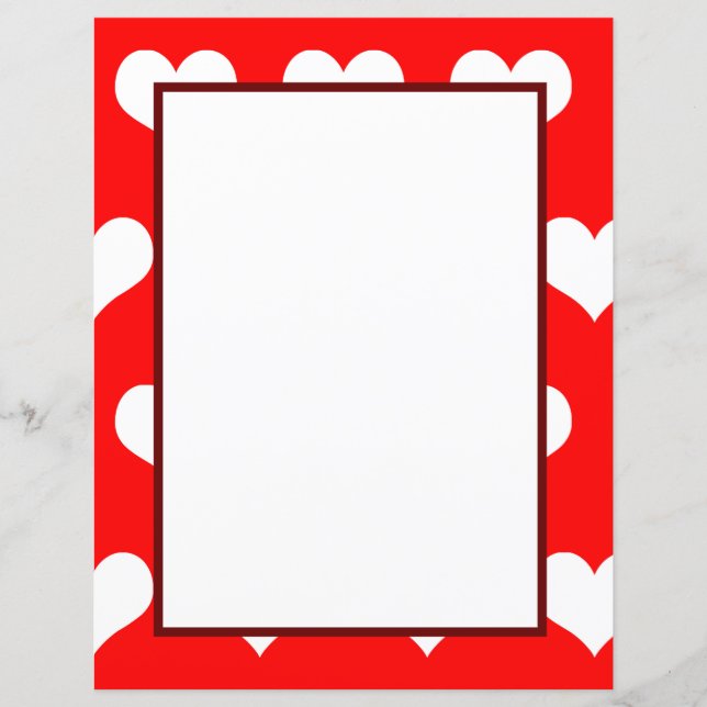 Feuille de papier minimaliste blanche rouge (Devant)