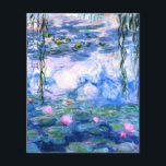 Feuille de papier Monet Pink Water Lys<br><div class="desc">Un nénuphar rose Monet est une feuille de papier de 4, 5 po x 5, 6 po qui présente de belles nénuphars roses flottant dans un étang bleu calme avec des nénuphars. Un grand cadeau Monet pour les amateurs d'impressionnisme et d'art français. Impressionnisme nature serein avec de belles fleurs et...</div>