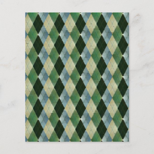 Feuille de papier motif géométrique vintage vert (Devant)