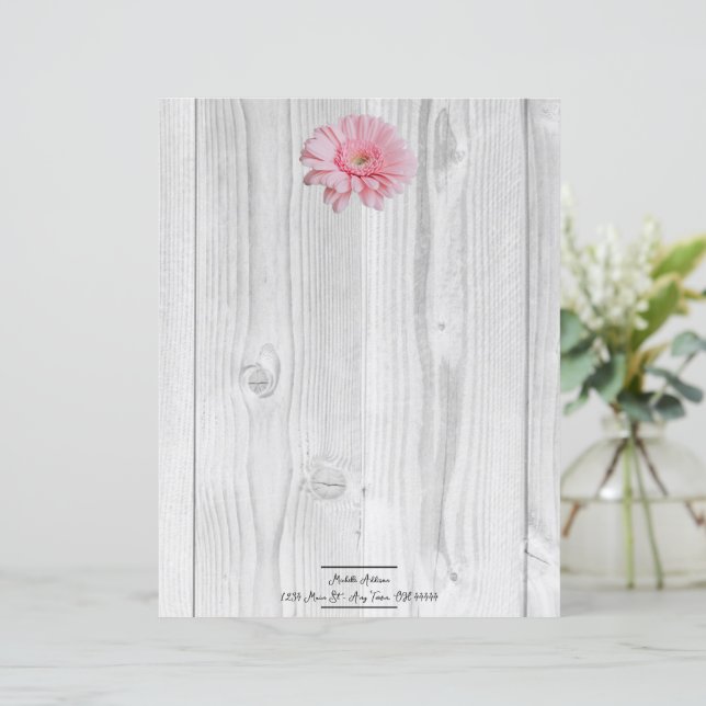 Feuille de papier personnalisée Gerber Daisy rusti (Debout devant)