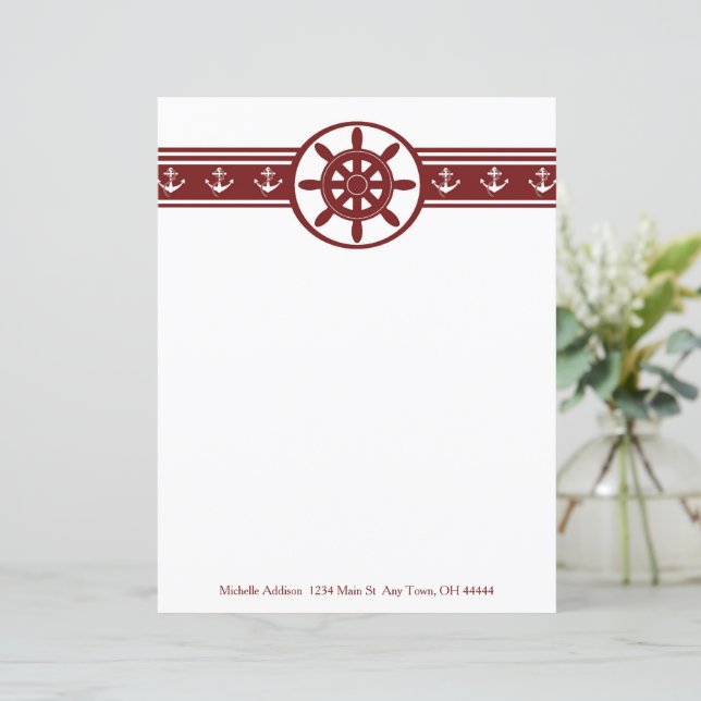 Feuille de papier personnalisée Roue de navires ro (Debout devant)