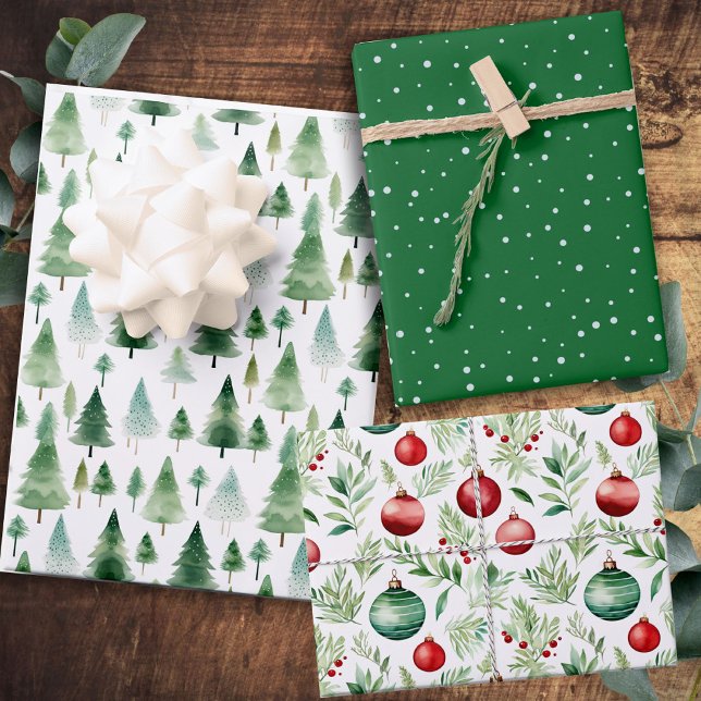 Feuille de papier rouge vert Motif de Noël (Créateur téléchargé)