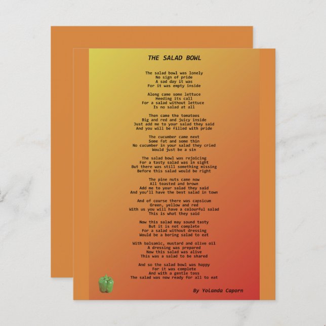 Feuille de papier salade Bowl (Devant / Derrière)