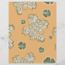 Feuille de papier scrapbook floral beige