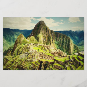 Feuille de papier stylisée de Machu Picchu