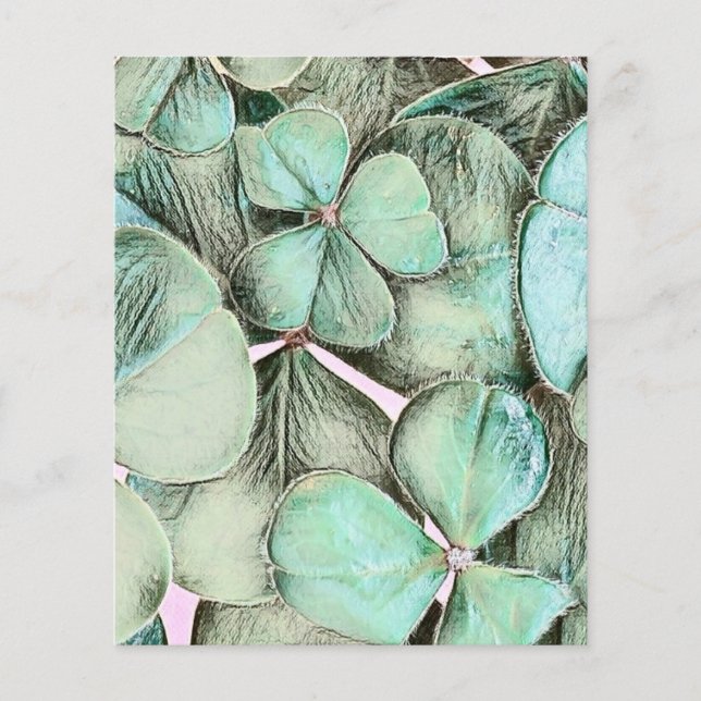Feuille de papier vintage shamrock vert (Devant)