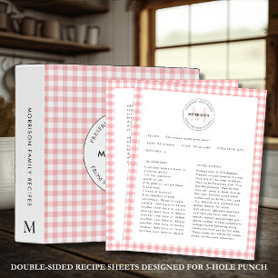 Feuille de recette de la famille En vichy monogram