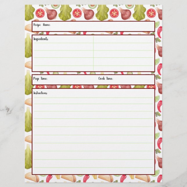 Feuille de recette Temps Taco (Devant)