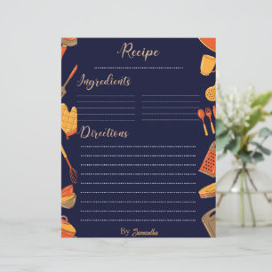 Feuille de recette vintage Golden Family