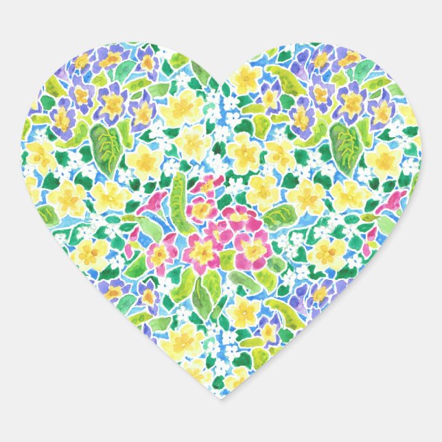 Feuille de Stickers en forme de coeur, Jolies Prim (Devant)