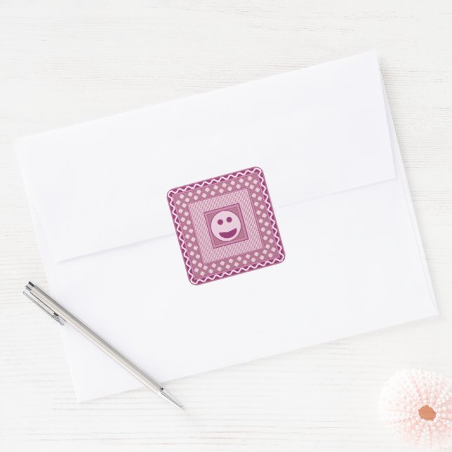 Feuille de stickers Smile Tile en rose (Enveloppe)