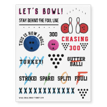 Feuille de tatouages temporaires à thème de bol