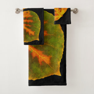 Feuille de tremble verte orange et jaune #1