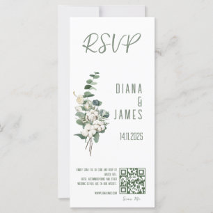 Feuille de verdure élégant Mariage RSVP QR code