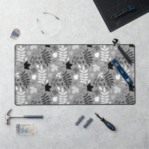 Feuille déchiré Grand Motif Monochrome sur gris