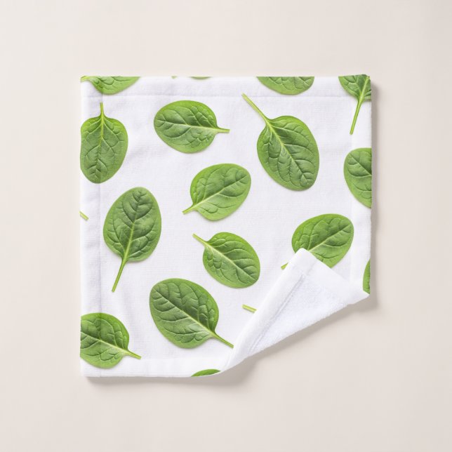 Feuille d'épinards bio Motif sans couture (Gant de toilette)