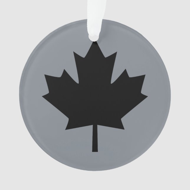 Feuille d'érable noire canadienne gris (devant)