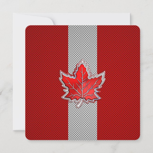 Feuille d'érable rouge canadienne sur papier carbo (Devant)