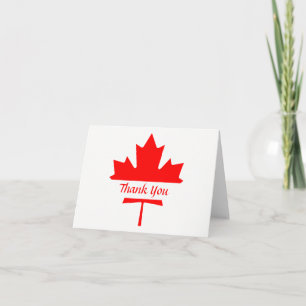 Feuille d'érable rouge et blanche Merci