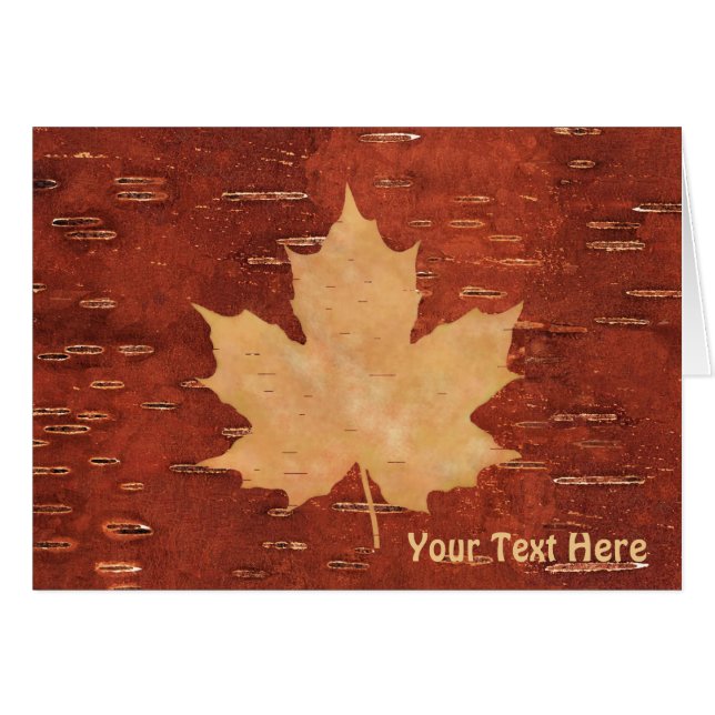 Feuille d'érable sur écorce de bouleau intérieur (Devant horizontal)