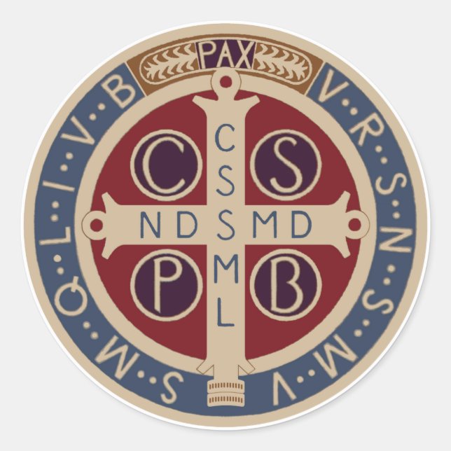 Feuille des stickers de la Médaille Saint-Benoît (Devant)