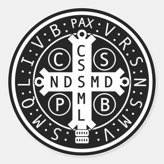 Feuille des stickers de la Médaille Saint-Benoît (Devant)