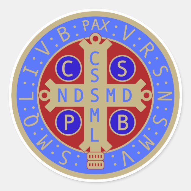 Feuille des stickers de la Médaille Saint-Benoît (Devant)