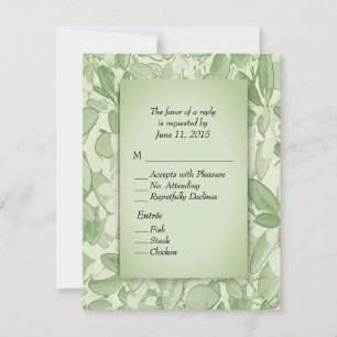 Feuille d'olive RSVP avec choix de menu