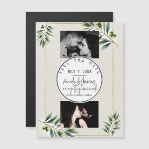 Feuille d'Olive Verte Os Blanc & Or Étape de l'Été