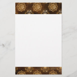 Feuille d'or élégante et mandala indien noir