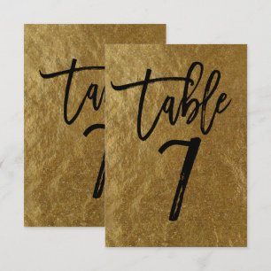 Feuille d'or feuille moderne numéro de table de sc