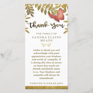 Feuille d'or fleuris Merci Sympathie