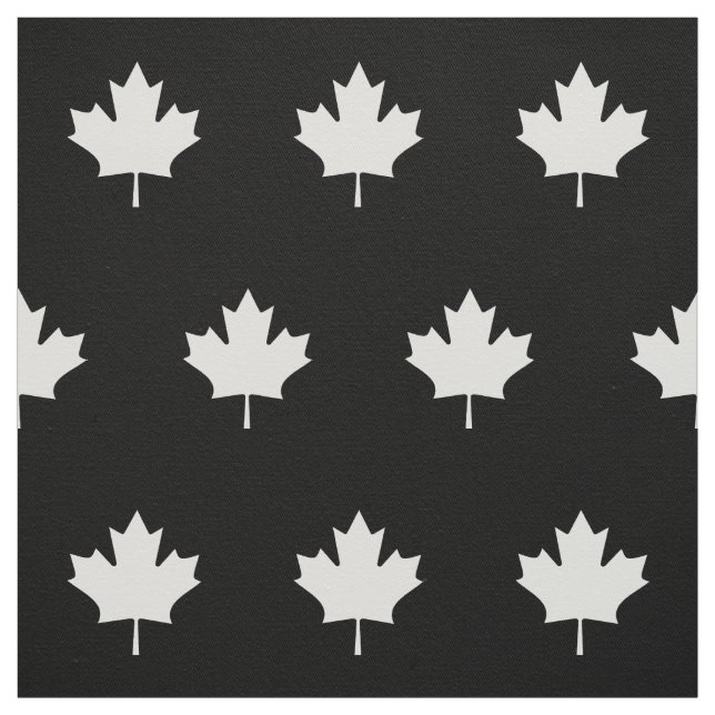 Feuille du Canada blanc - tissu noir (Échantillon)
