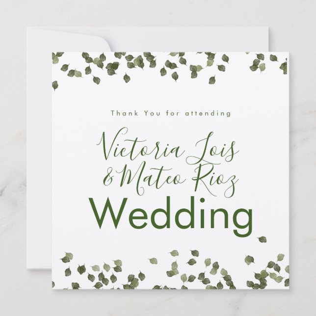 Feuille en chute Merci Mariage rustique (Devant)