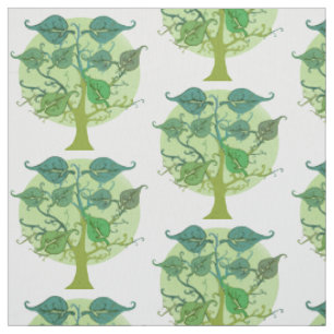 Feuille et tissu verts de motif d'arbre
