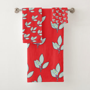 Feuille Florale Rouge