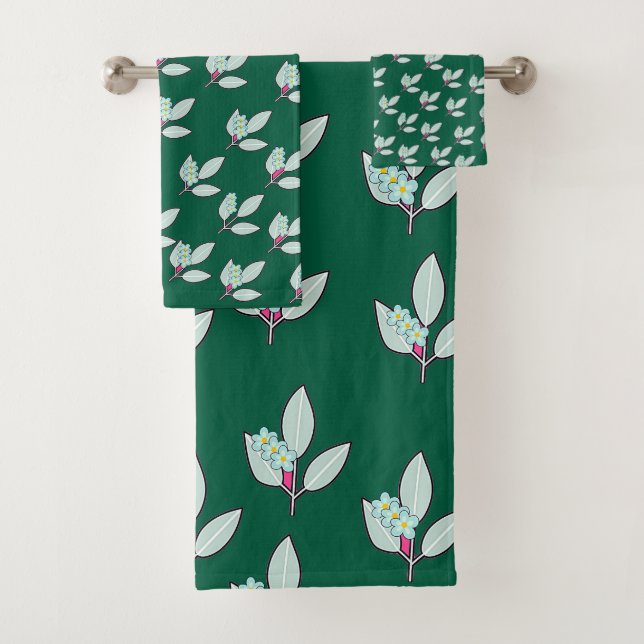 Feuille Florale Vert Foncé (En situation)