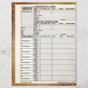 Feuille Groupe Historique de famille