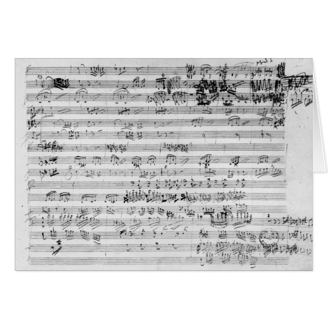 Feuille manuscrite de score pour l'opus de bemol (Devant horizontal)