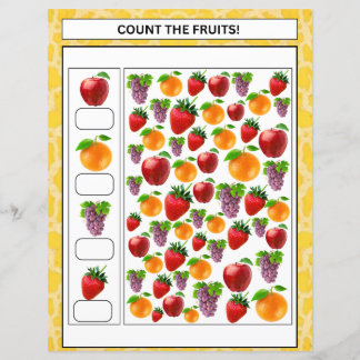 feuille mathématique comptez les enfants fruits et