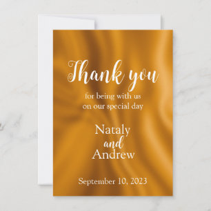 Feuille métallique dorée merci