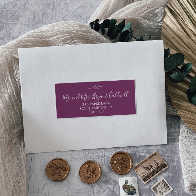 Feuille minimale | Berry Purple Étiquettes de adre (Créateur téléchargé)